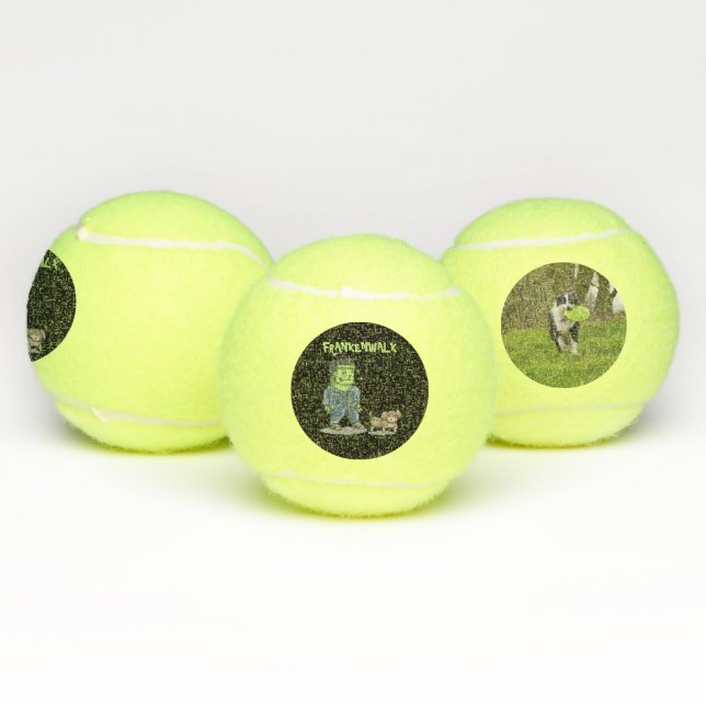 Personalize Halloween Frankenwalk Funny  Dog Tennis Balls (Multi)