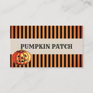 Personalize Halloween Pumpkin Patch Orange Black Business Card