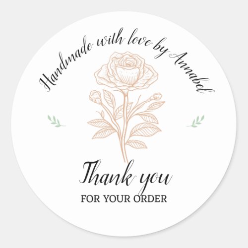 Personalize Handmade with Love  Classic Round Sticker