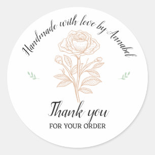 Personalize "Handmade with Love" Classic Round Sticker