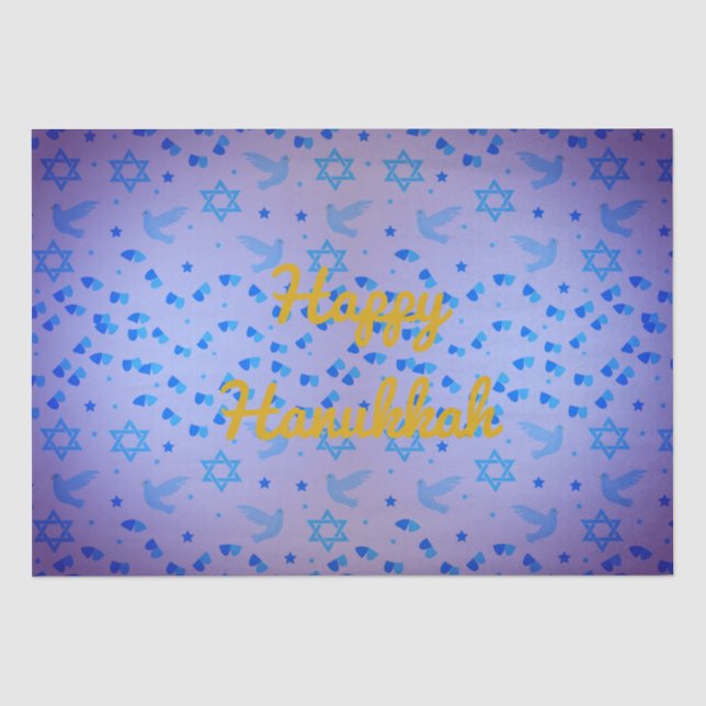 Personalize HANUKKAH Dove Tissue Paper (Front)
