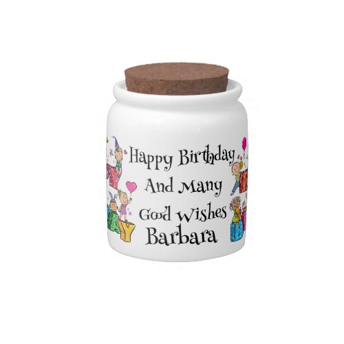 Personalize Happy Birthday  Candy Jar
