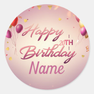 Personalize Happy Birthday Classic Round Sticker