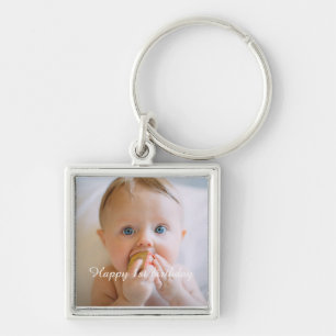 personalize happy birthday photo keepsake keychain