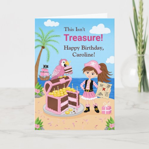 Personalize Happy Birthday Pirate Treasure Card