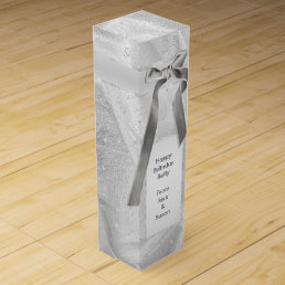 Personalize: &quot;Happy Birthday&quot; Silver Textured Wine Box