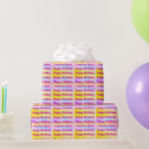 Personalize Happy Birthday Wrapping Paper