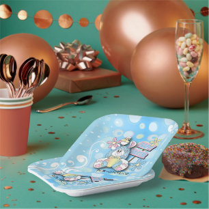 Personalize - Happy Bunny Easter Paper Plates