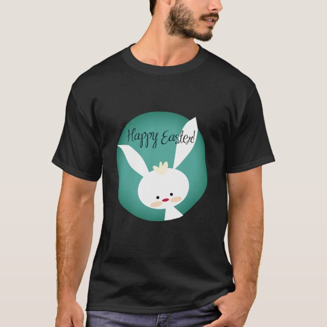 Personalize HAPPY EASTER Bunny Aesthetic for men T-Shirt (Front)