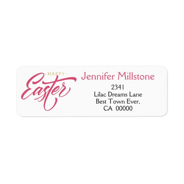Personalize. Happy Easter. Return Address Label.  Label (Front)