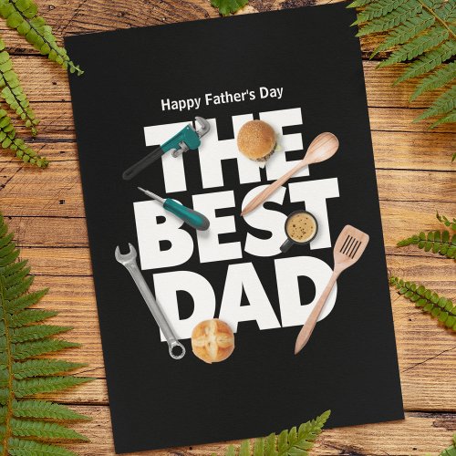 Personalize Happy Fathers Day  The Best Dad_Dark Card