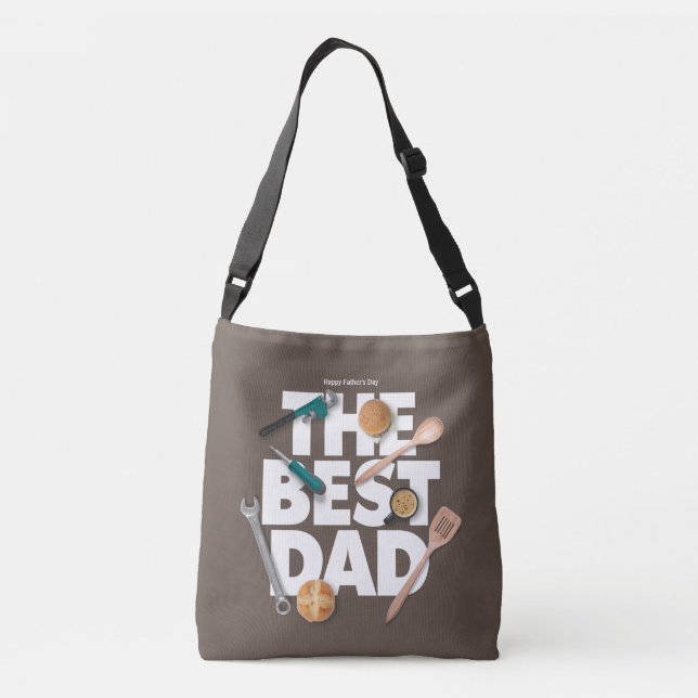 Personalize Happy Father's Day | The Best Dad-Dark Crossbody Bag (Back)