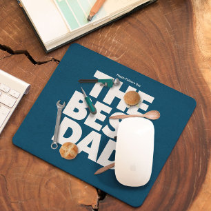 Personalize Happy Father's Day   The Best Dad-Dark Mouse Pad