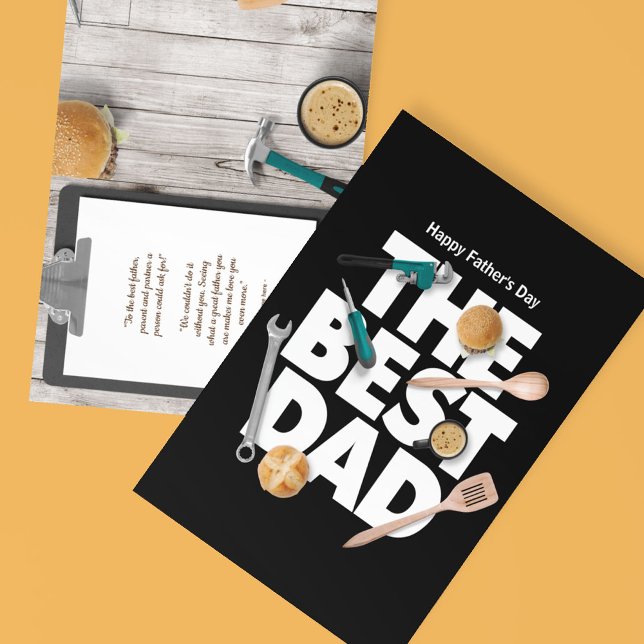 Personalize Happy Father's Day | The Best Dad-Dark Postcard (Creator Uploaded)