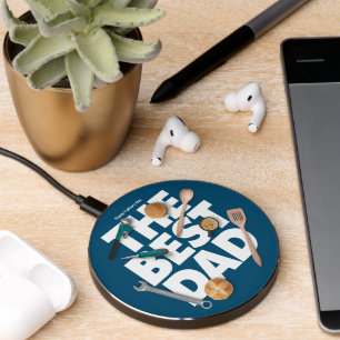 Personalize Happy Father's Day   The Best Dad-Dark Wireless Charger