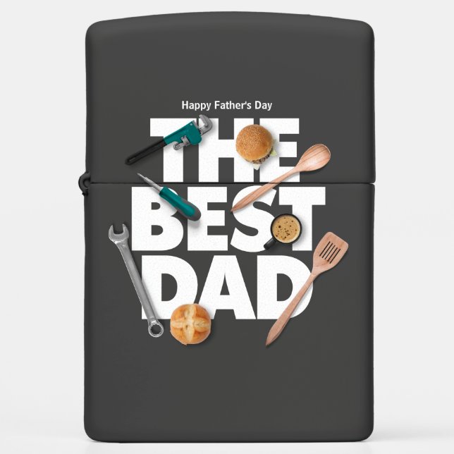 Personalize Happy Father's Day | The Best Dad-Dark Zippo Lighter (Front)