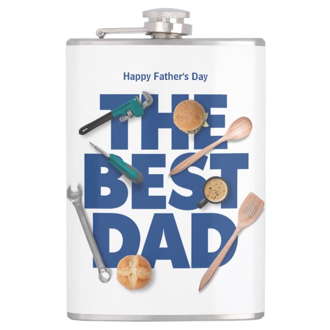 Personalize Happy Father's Day | The Best Dad Flask (Front)