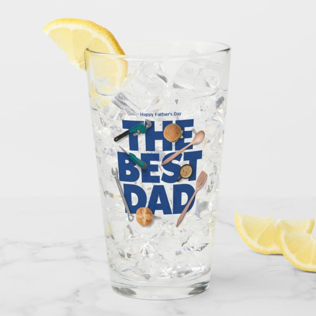 Personalize Happy Father's Day | The Best Dad Glass (Front Ice)