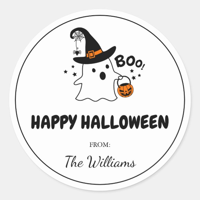 Personalize Happy Halloween label (Front)