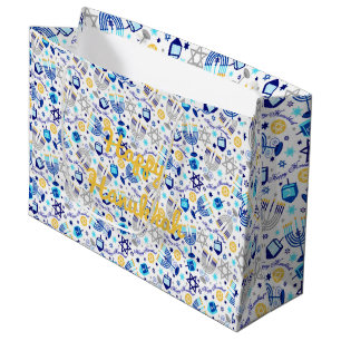 Personalize HAPPY HANUKKAH Holiday Gift Bag