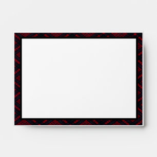 Personalize Happy Holidays Red Plaid Envelope