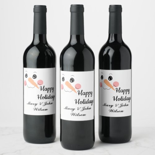 Personalize Happy Holidays  Wine Label