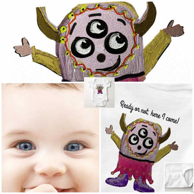 Personalize Happy Little Monster Tee Shirt (Creator Uploaded)