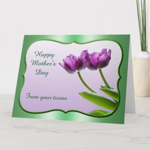 Personalize Happy Mothers Day From Your Twins Card