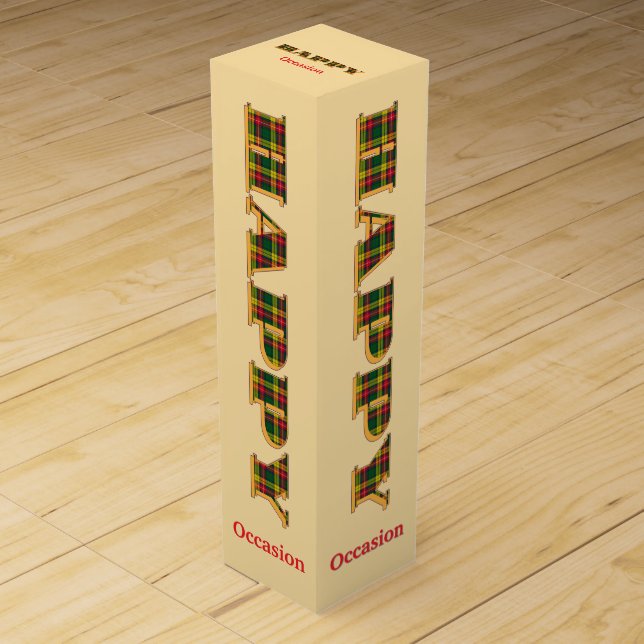 Personalize Happy Occasion Beige Wine Box (Front)