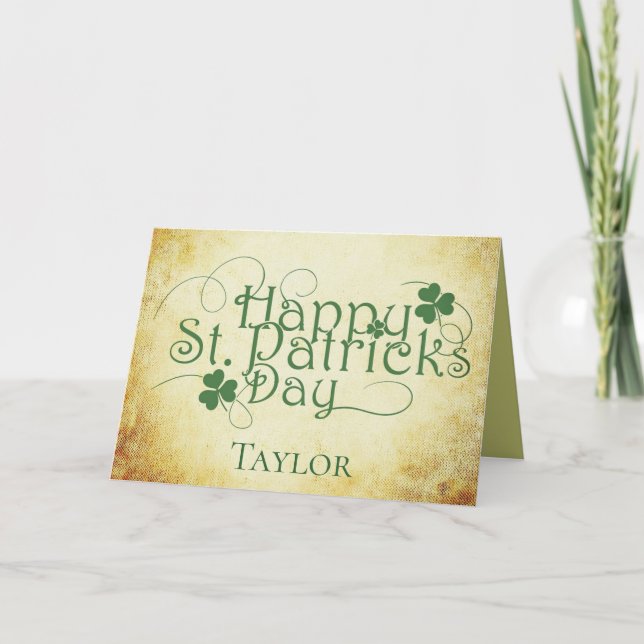 Personalize Happy St Patricks Day Card (Front)