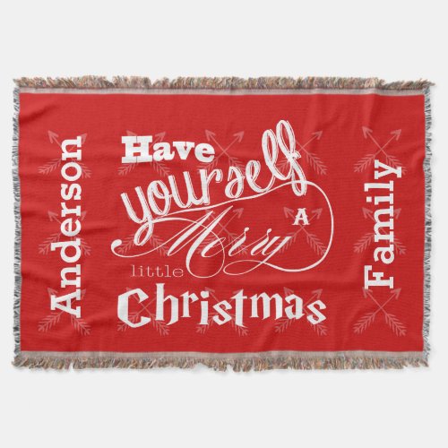 Personalize Have Yourself Merry Little Christmas Throw Blanket