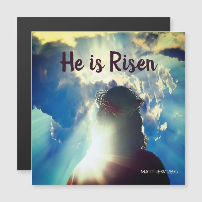 Personalize HE IS RISEN Religious Jesus Easter (Front/Back)