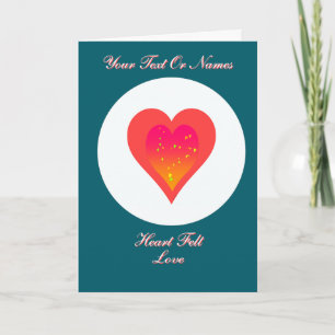 Personalize Heart Felt Love Teal  Invitation