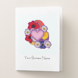 Personalize Heart Of Blossoms Pocket Folder