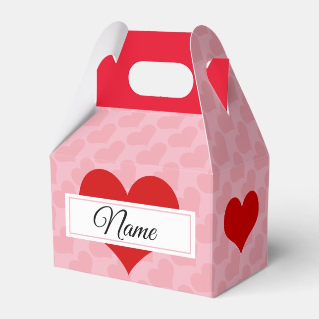 Personalize, Heart of Love Favor Boxes (Front Side)