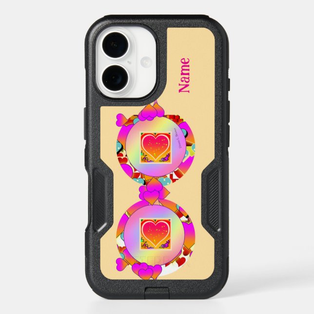 Personalize HEARTS Frames + Lenses  Otterbox iPhone Case (Back)