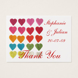 Personalize Hearts Thank You Wedding Cards