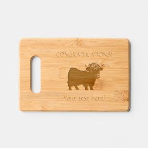 Personalize Highland Cow Calf Unique Gift Engraved Cutting Board