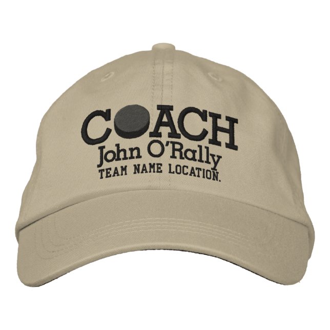 Personalize Hockey Coach Cap Your Name Your Game! (Front)