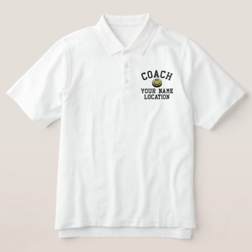 Personalize Hockey Coach Your Name Your Game Embroidered Polo Shirt