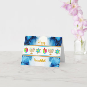 Personalize Holiday HAPPY HANUKKAH Greeting Card