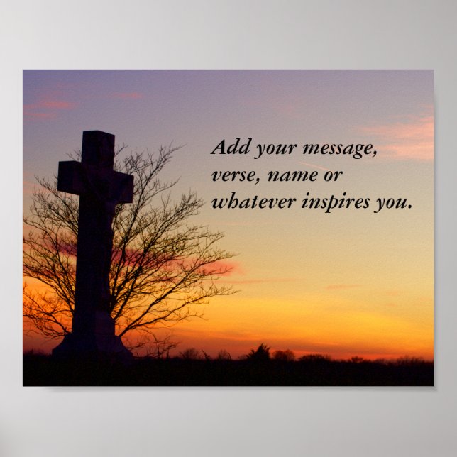(Personalize) Holy Cross at Sunset Poster (Front)