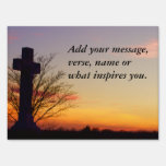 (personalize) Holy Cross At Sunset Sign at Zazzle
