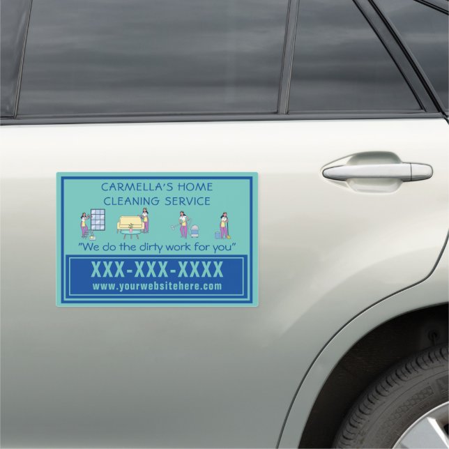 Personalize Home Cleaning Service Business  Car Magnet (In Situ)