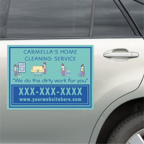 Personalize Home Cleaning Service Business  Car Magnet