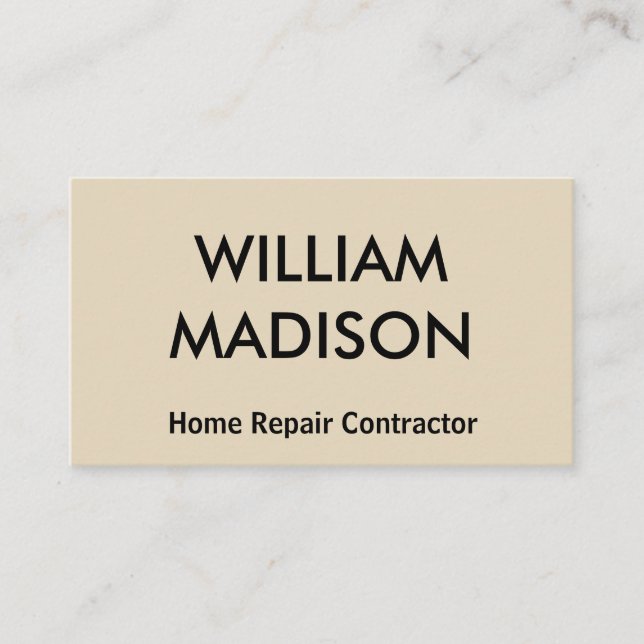 Personalize Home Repair Contractor with Hammer Business Card (Front)