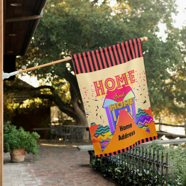 Personalize Home Sweet Home Beige      House Flag (In SItu)