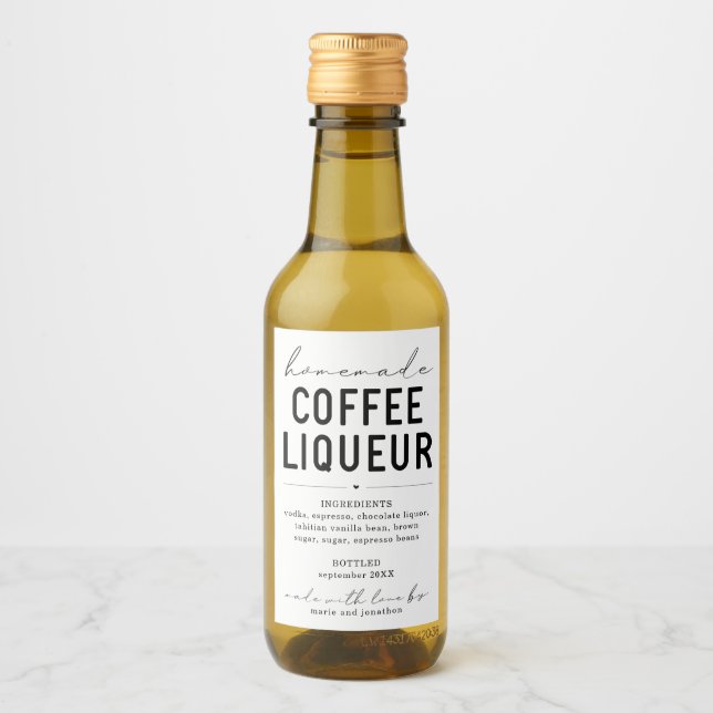 Personalize Homemade Coffee Liqueur Label (Front)