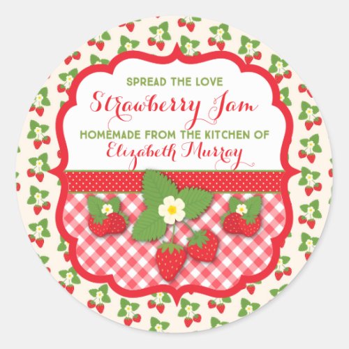 Personalize Homemade Strawberry Jam Label