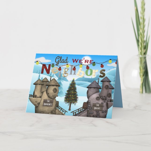 Personalize Homes "Glad We're Neighbors" Holiday Card (Front)